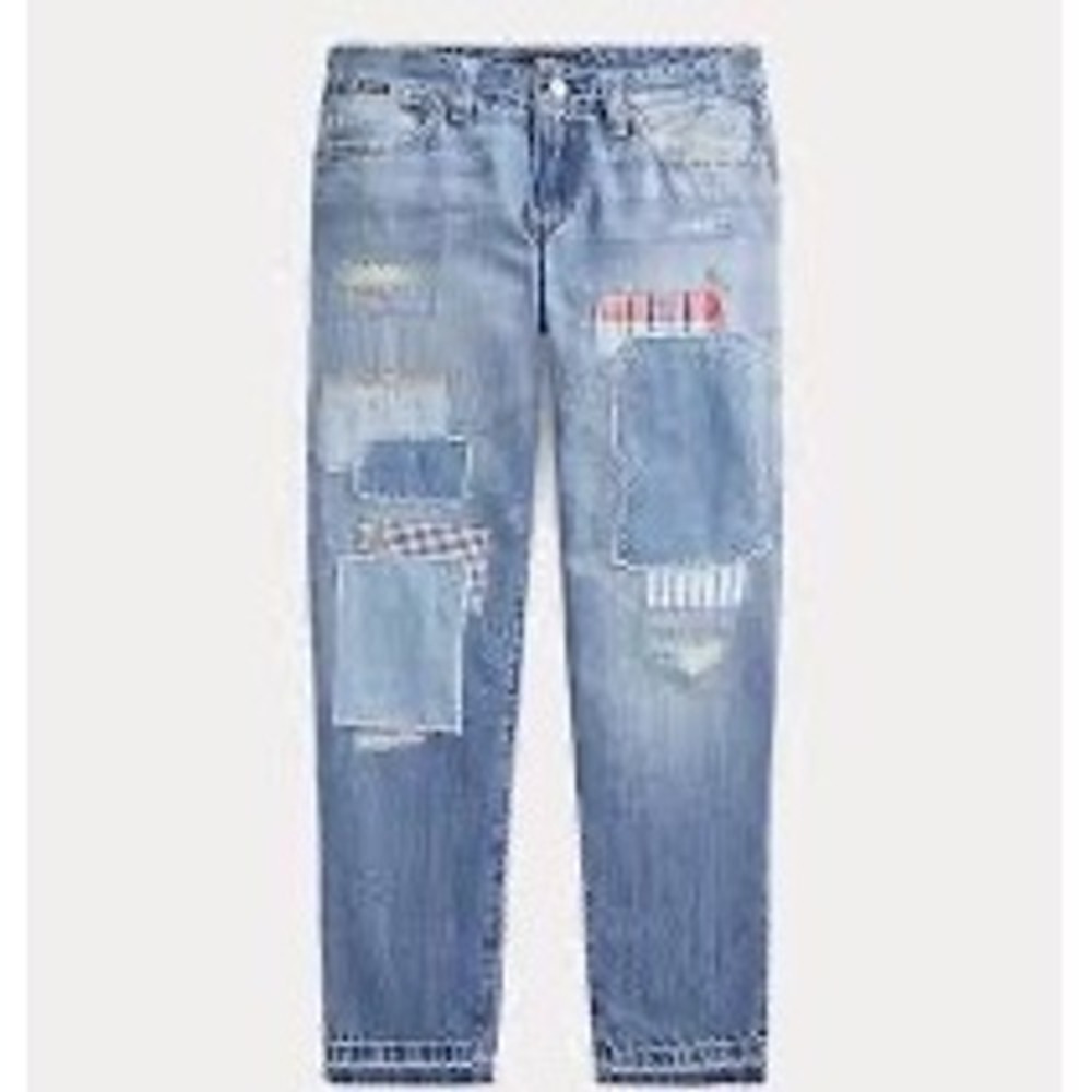 Polo Ralph Lauren Kids Astor Slim Boyfriend Patchwork Distressed Jeans Size 5